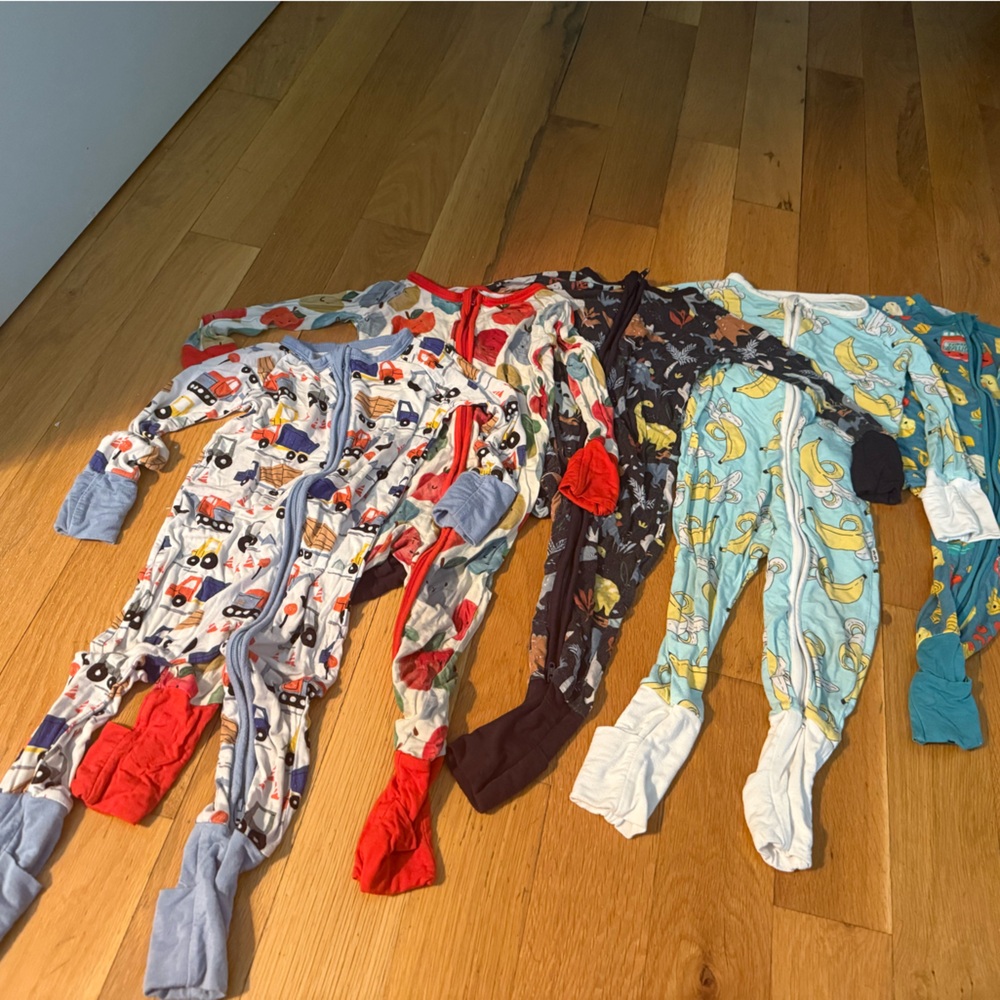 Little Sleepies Colorful Kids Footies (5) 6-12 months